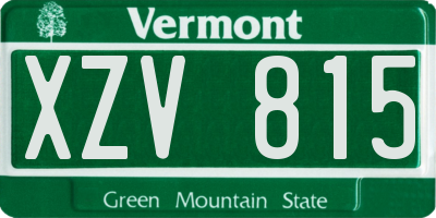VT license plate XZV815