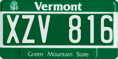 VT license plate XZV816
