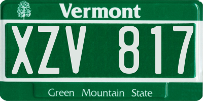 VT license plate XZV817
