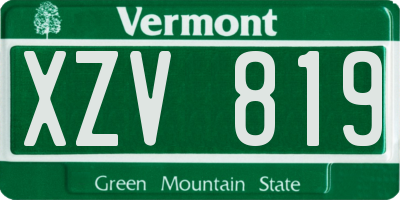 VT license plate XZV819