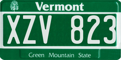 VT license plate XZV823