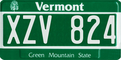 VT license plate XZV824
