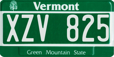 VT license plate XZV825