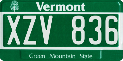 VT license plate XZV836