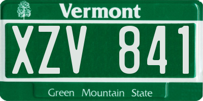 VT license plate XZV841