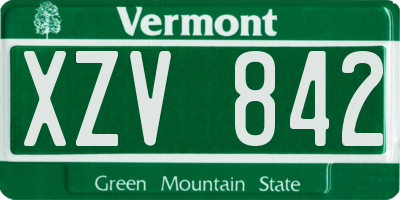 VT license plate XZV842