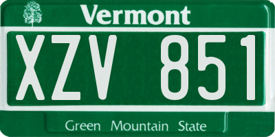 VT license plate XZV851