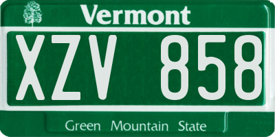 VT license plate XZV858