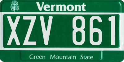 VT license plate XZV861