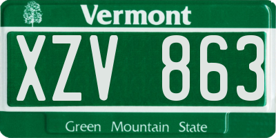VT license plate XZV863