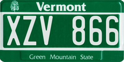 VT license plate XZV866