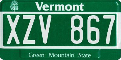 VT license plate XZV867