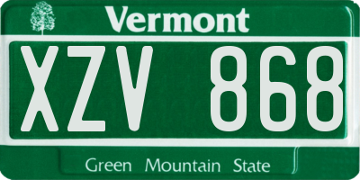 VT license plate XZV868