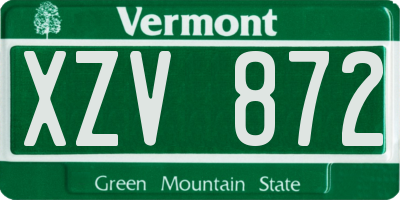 VT license plate XZV872