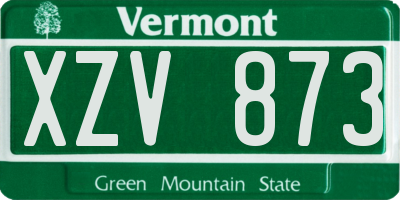 VT license plate XZV873
