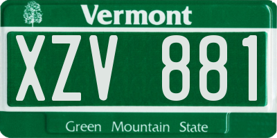 VT license plate XZV881
