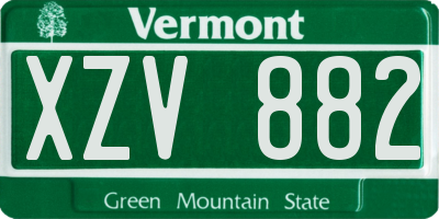 VT license plate XZV882