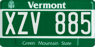 VT license plate XZV885