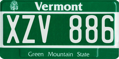 VT license plate XZV886