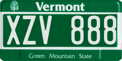 VT license plate XZV888
