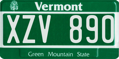 VT license plate XZV890