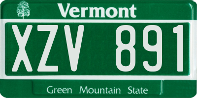 VT license plate XZV891