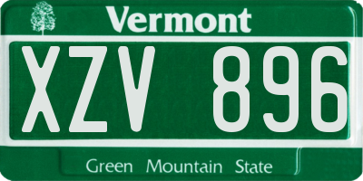 VT license plate XZV896