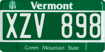 VT license plate XZV898
