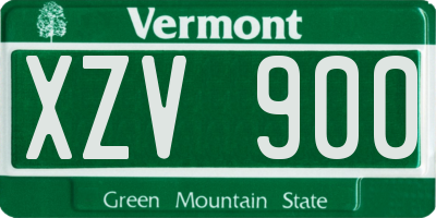 VT license plate XZV900