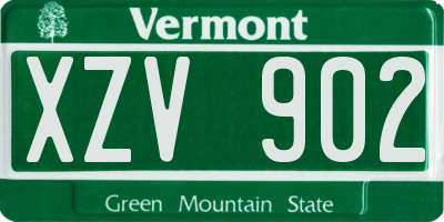 VT license plate XZV902