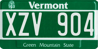 VT license plate XZV904