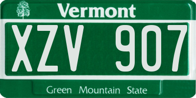 VT license plate XZV907