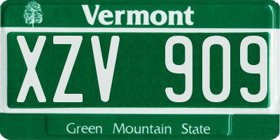 VT license plate XZV909