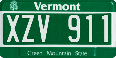 VT license plate XZV911