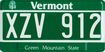 VT license plate XZV912