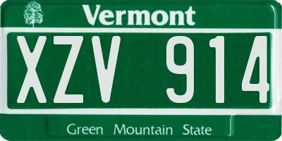 VT license plate XZV914