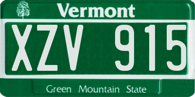 VT license plate XZV915