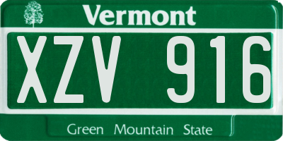 VT license plate XZV916