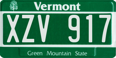 VT license plate XZV917