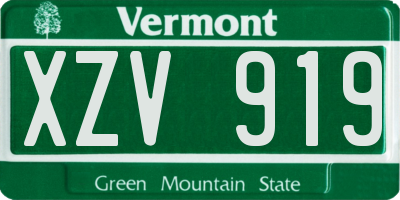 VT license plate XZV919