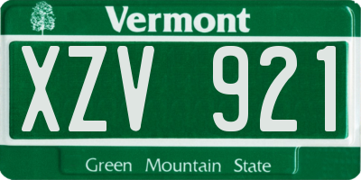 VT license plate XZV921