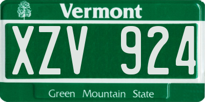 VT license plate XZV924