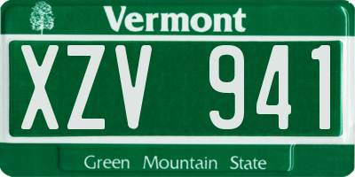 VT license plate XZV941