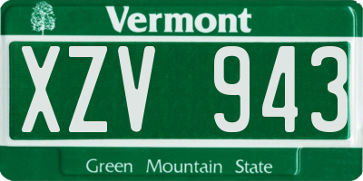 VT license plate XZV943