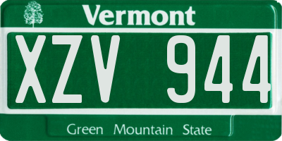 VT license plate XZV944
