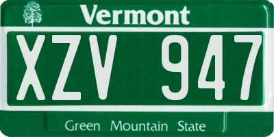 VT license plate XZV947