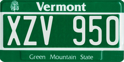 VT license plate XZV950