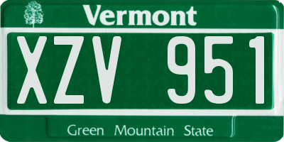 VT license plate XZV951