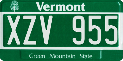 VT license plate XZV955