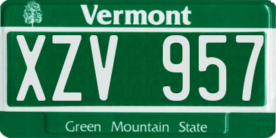 VT license plate XZV957